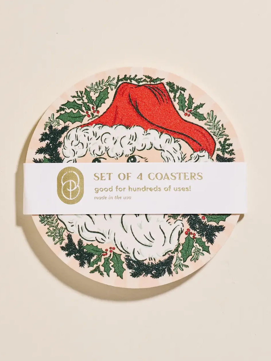 Jolly Santa Coaster Set