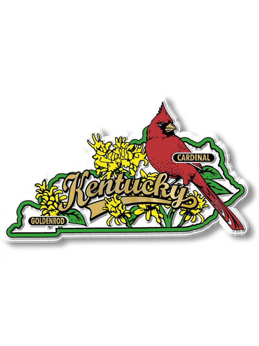 Kentucky Bird and Flower Magnet