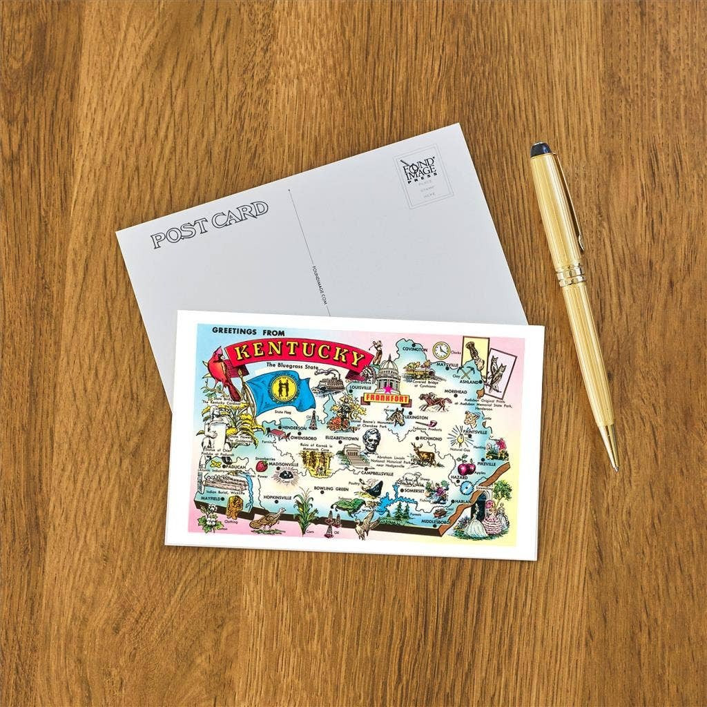 KY Greetings Map Postcard