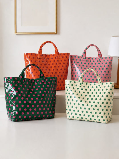 Large Polka Dot Vinyl Tote