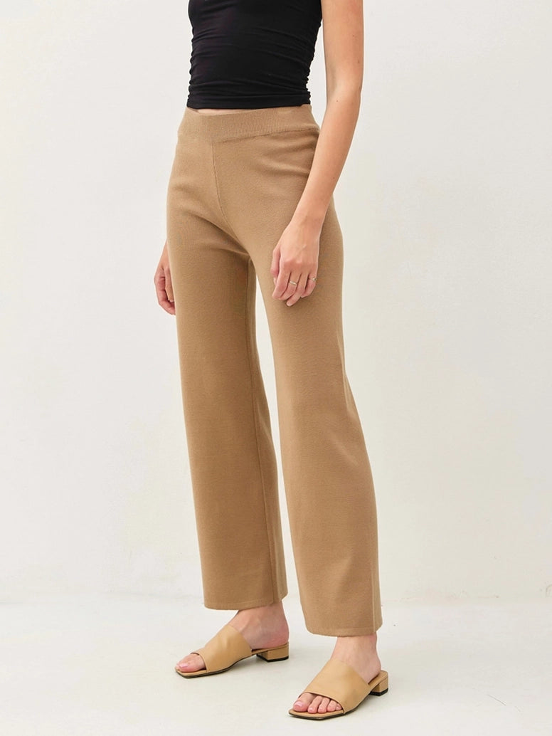 Latte High Rise Ribbed Pant