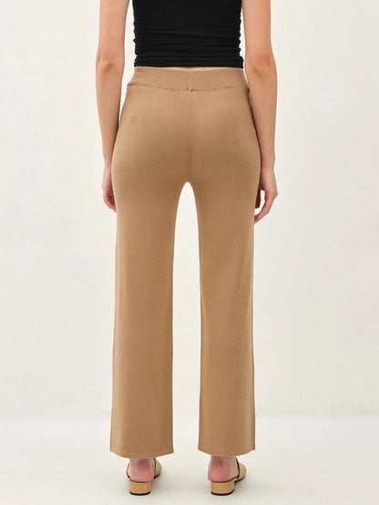 Latte High Rise Ribbed Pant