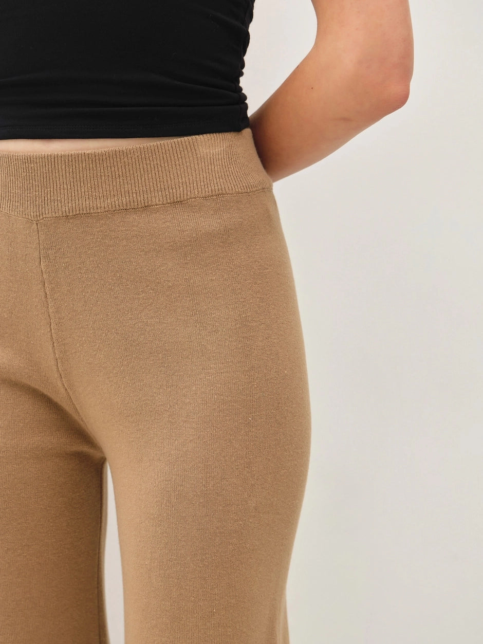 Latte High Rise Ribbed Pant