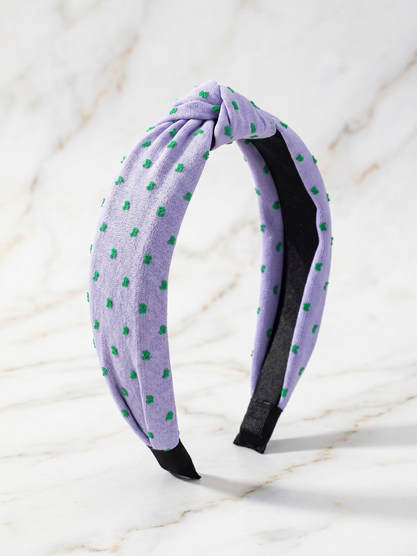 Lavender Polka Dot Knotted Headband