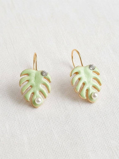 Leaf Drip Oil Earrings