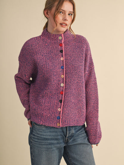Lee Colorful Button Cardigan