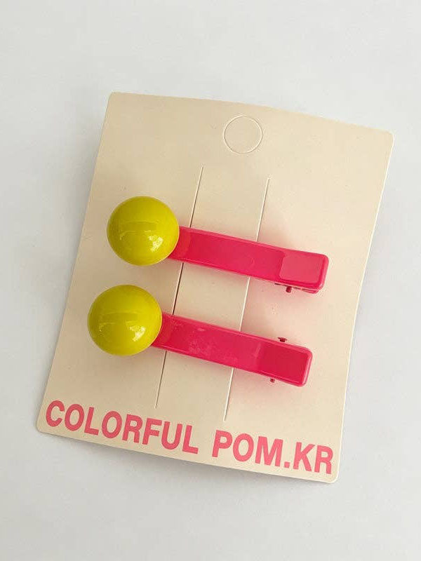 Lemon Rose Bead Snap Hair Clip