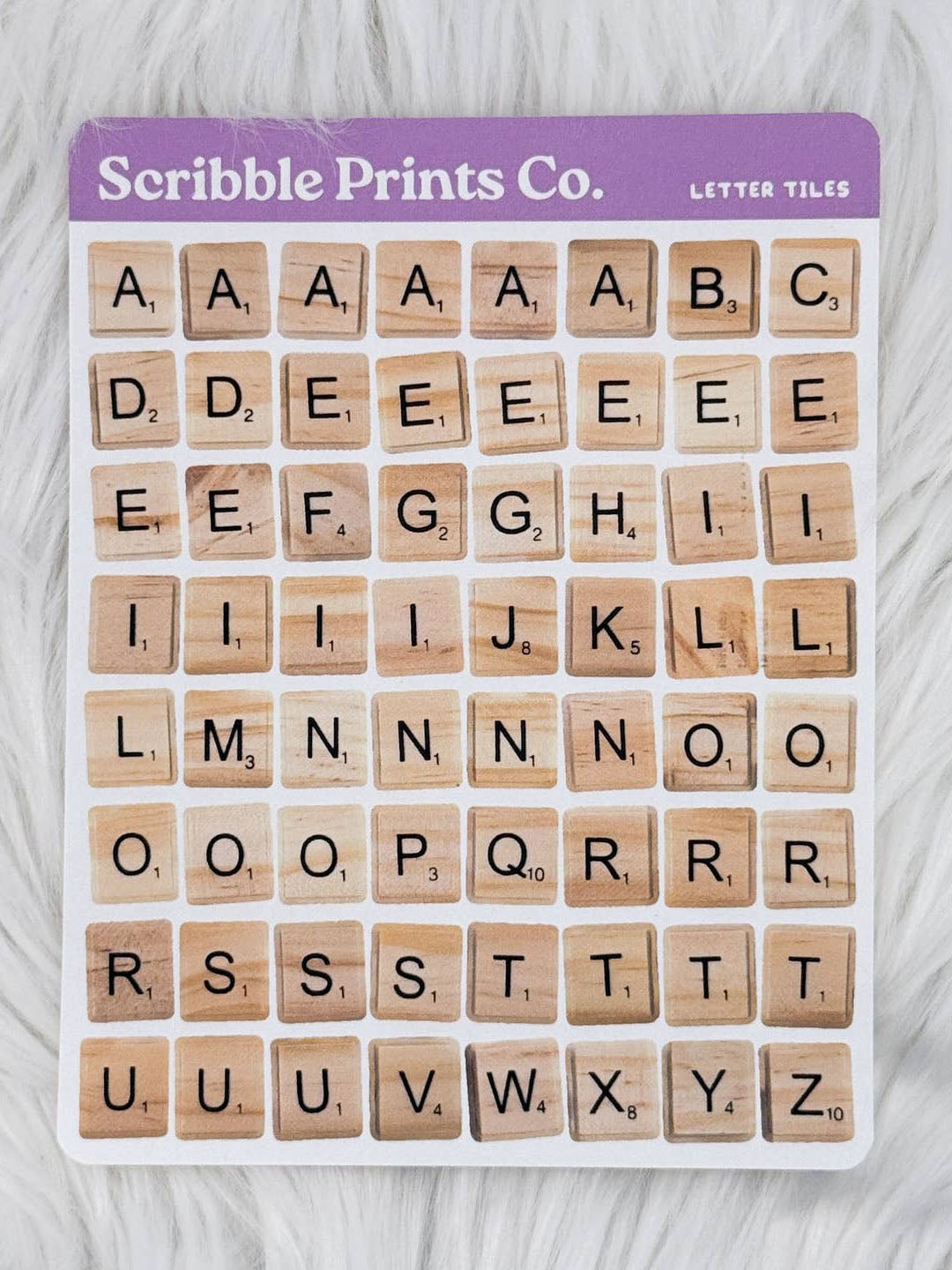 Letter Tiles Deco Sticker Sheet