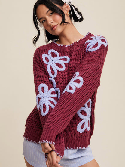 Libby Chunky Flower Sweater