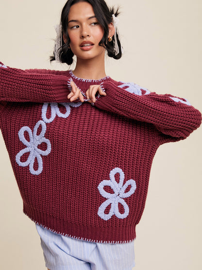 Libby Chunky Flower Sweater