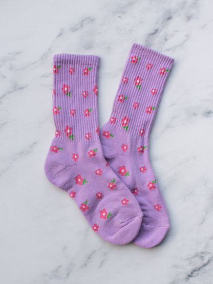 Lilac Little Flower Socks