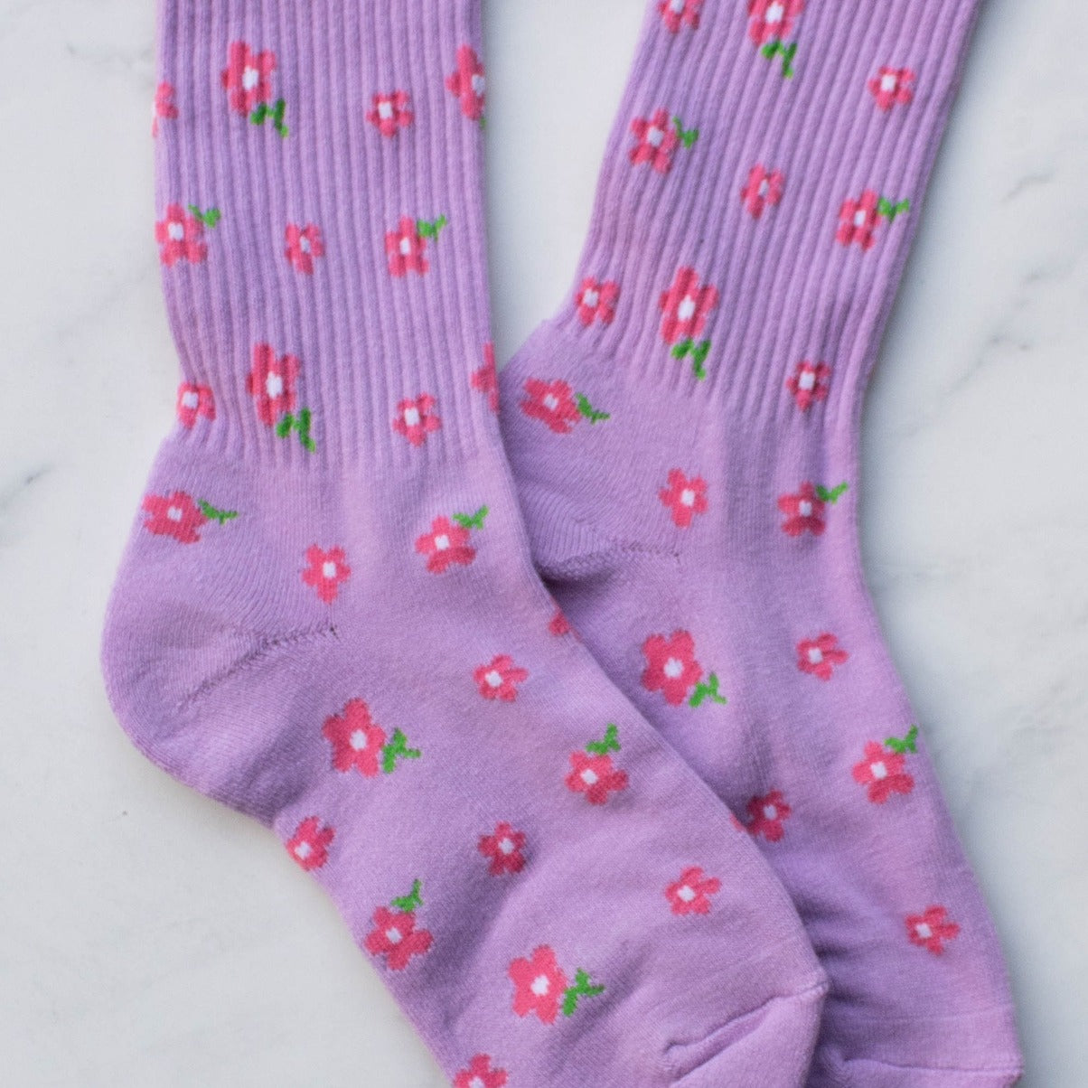 Lilac Little Flower Socks
