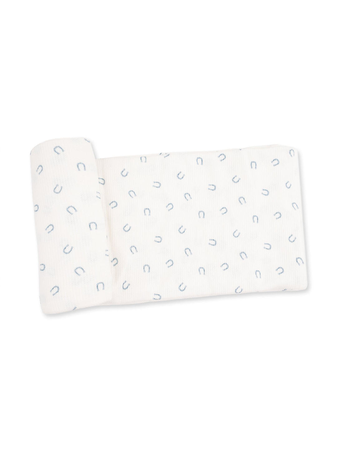 Little Horseshoes Blue Swaddle Blanket