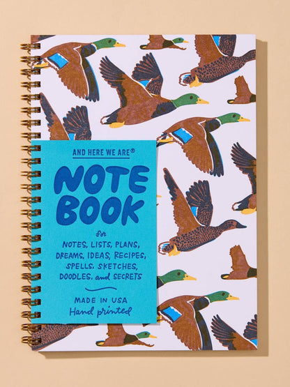 Mallard Ducks Letterpress Spiral Notebook