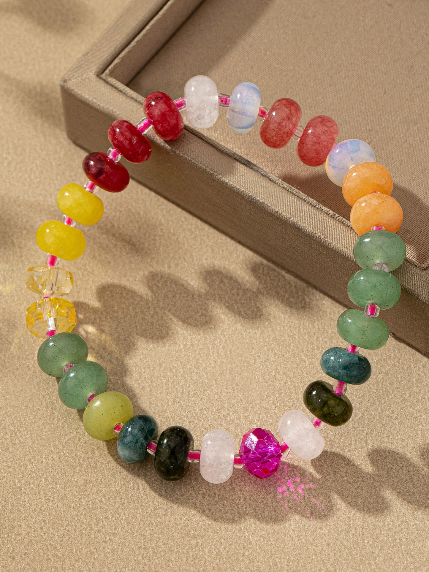 Lillian Agate Bead Stretchy Bracelet