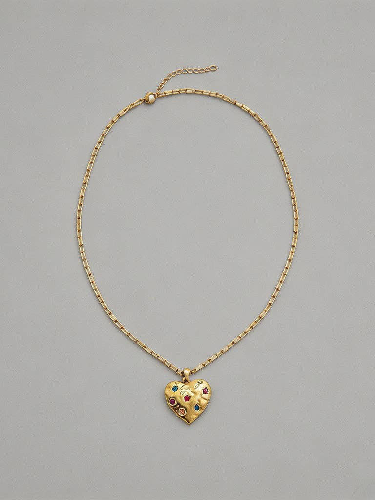 Multicolor Heart Pendant Necklace
