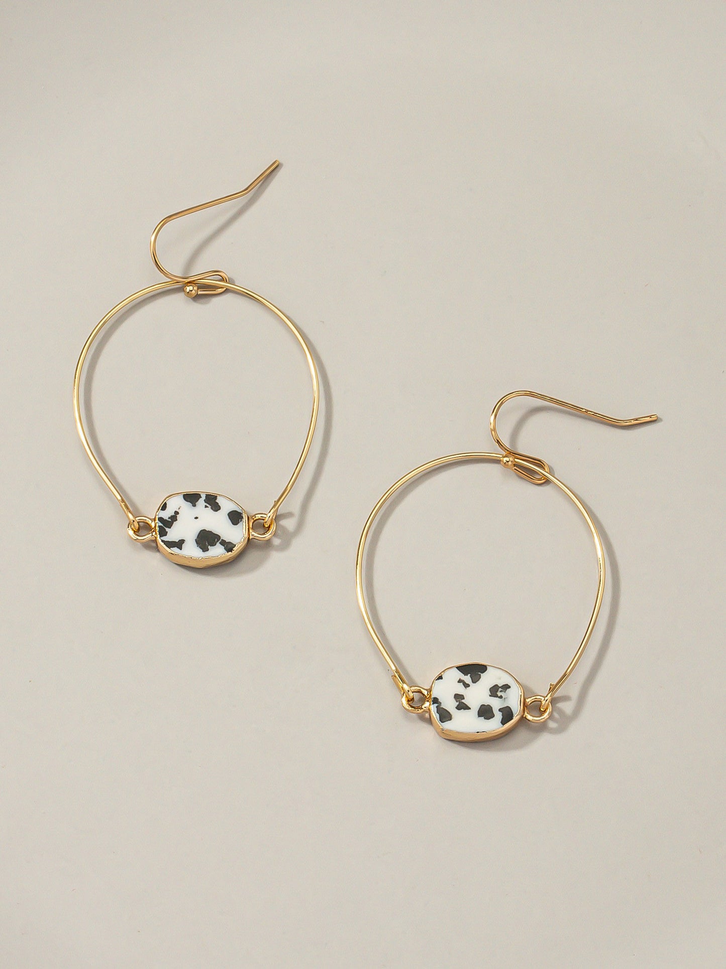 Natural Stone Hoop Earrings