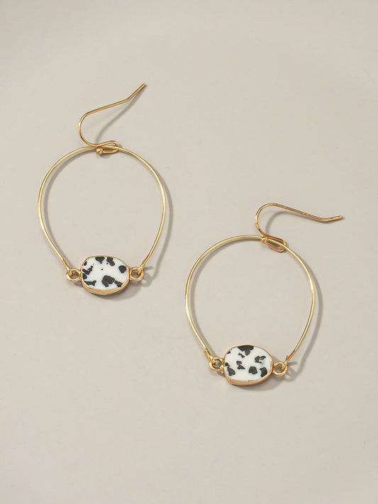 Natural Stone Hoop Earrings