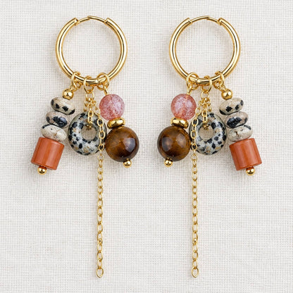 Natural Stone Tassel Earrings