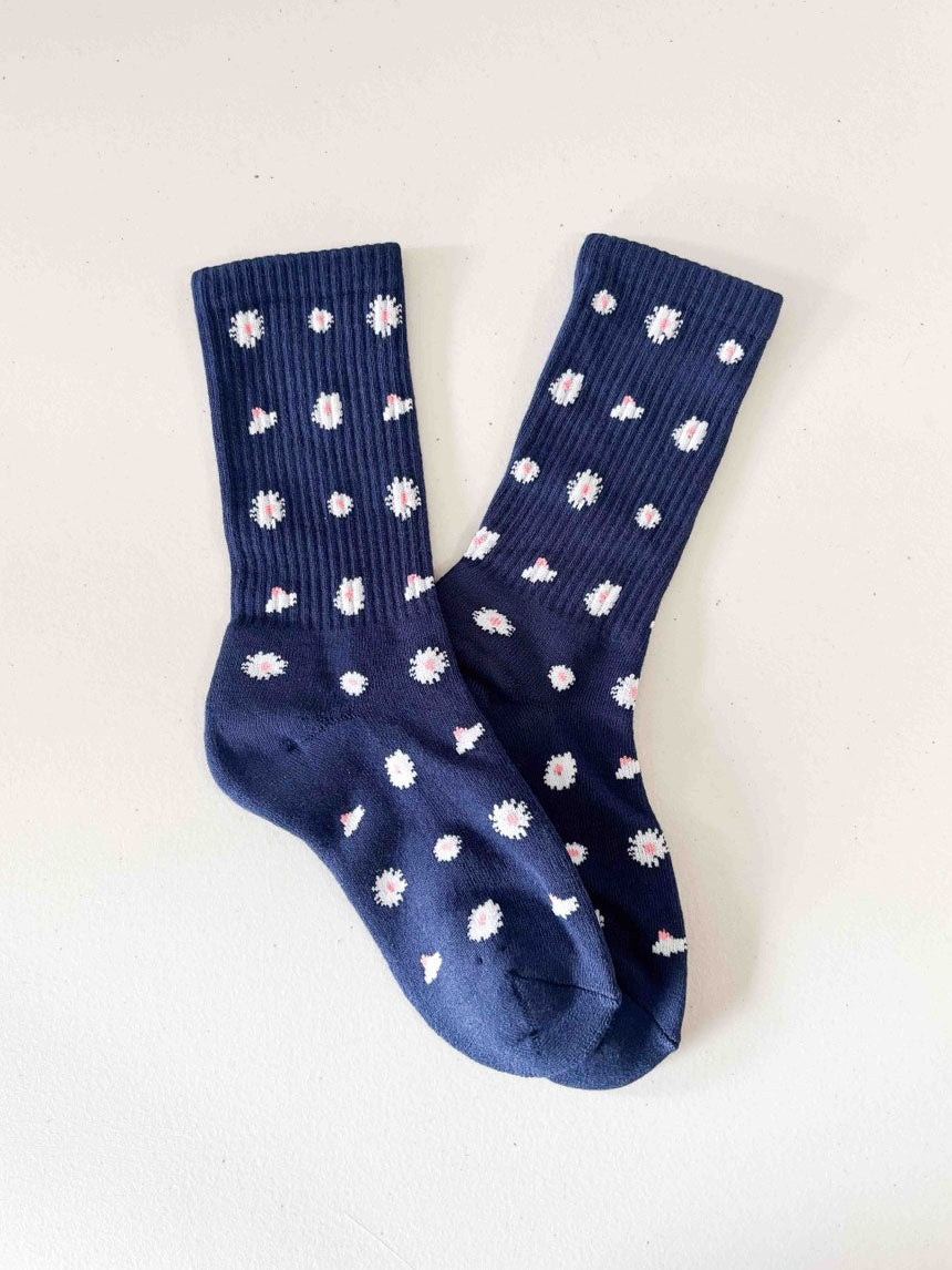 Navy Daisy Socks