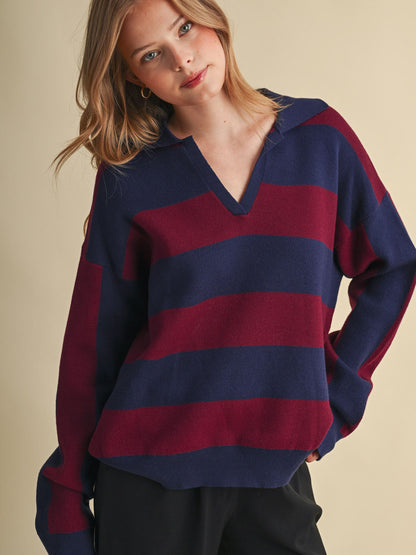 Neve Striped Rugby Sweater