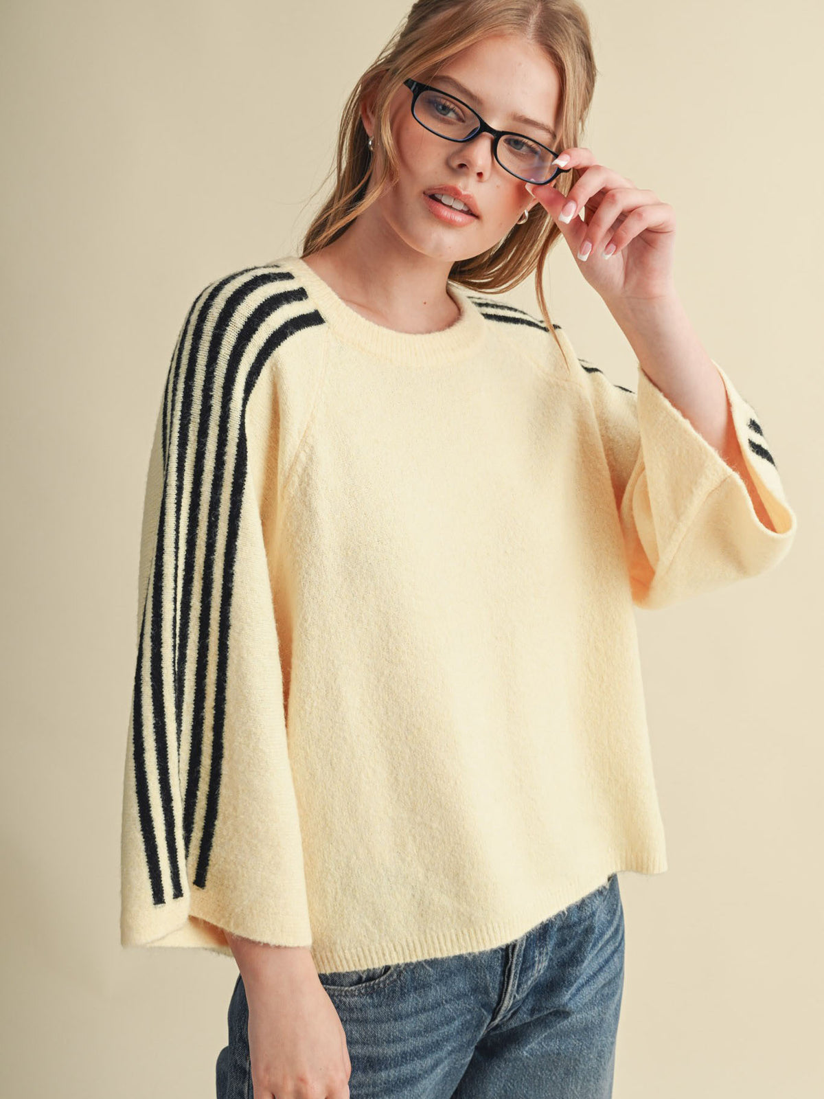 Nina Striped Butter Yellow Top