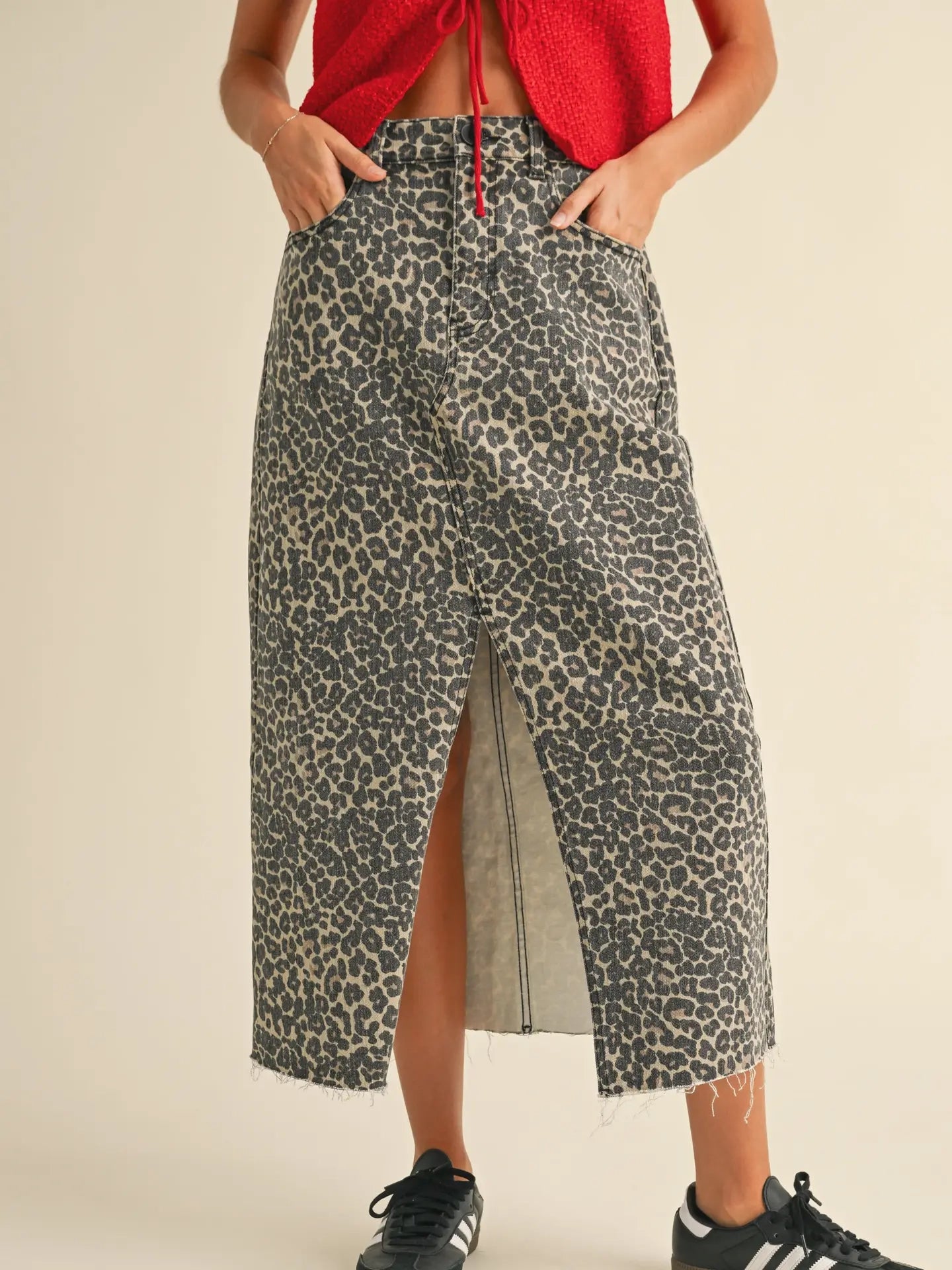 Nova Leopard Slit Skirt