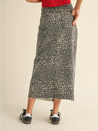 Nova Leopard Slit Skirt