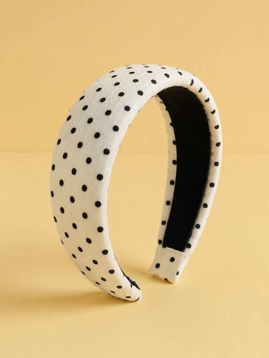 Off White Padded Polka Dot Headband