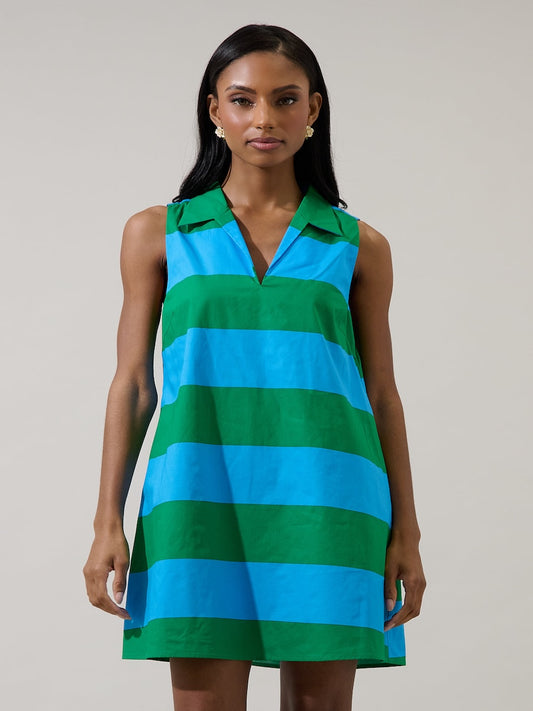 Lexya Collared Striped Mini Dress
