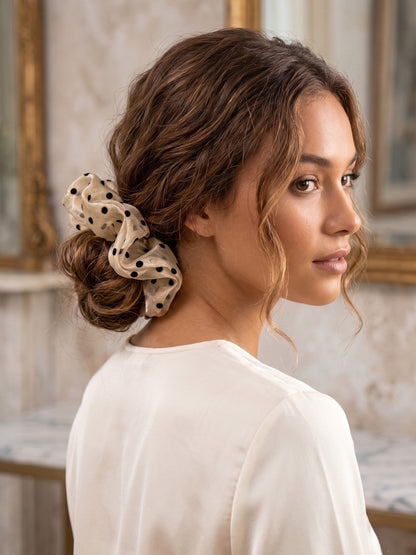 Organza Polka Dot Scrunchie