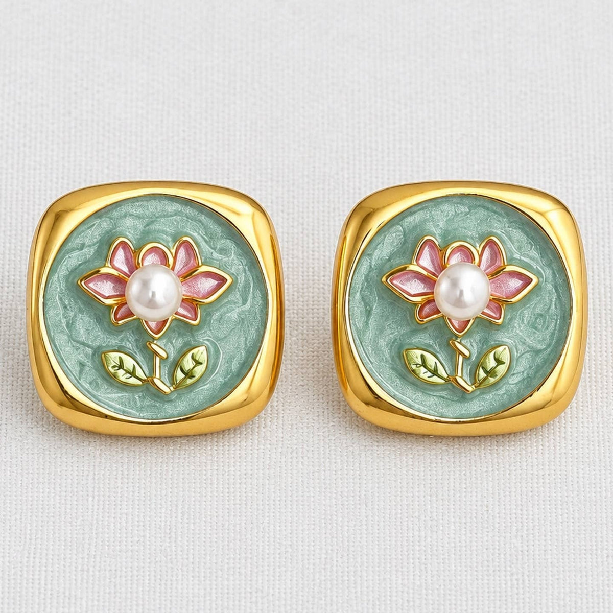 Painterly Enamel Stud Earrings