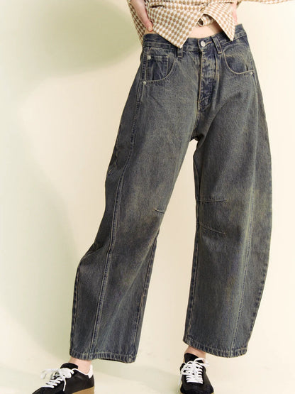 Patch Pocket Barrel Jeans