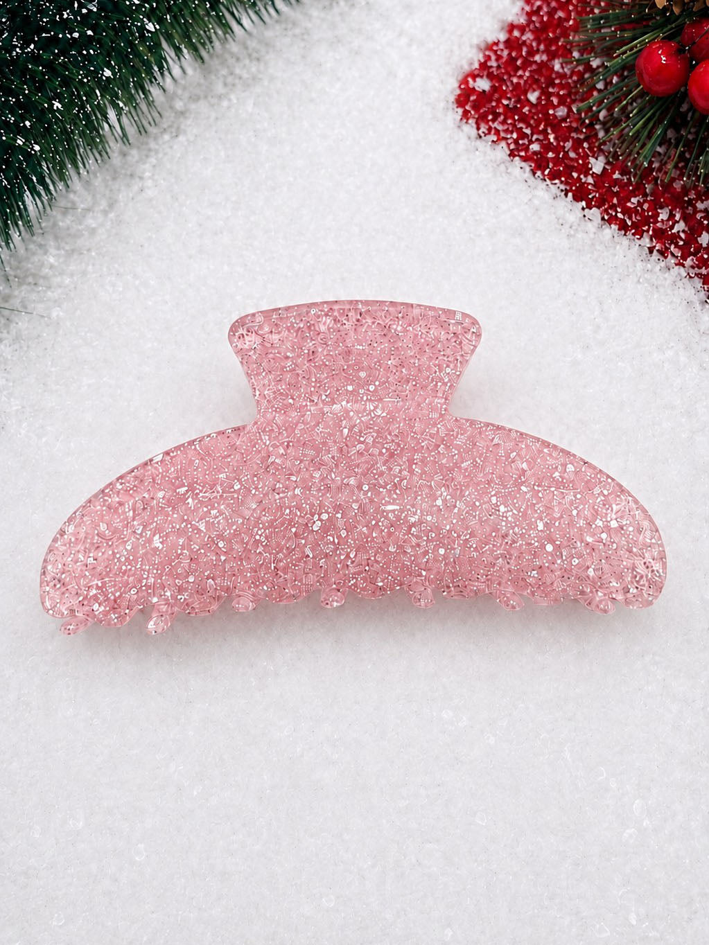 Pink Glitter Claw Clip