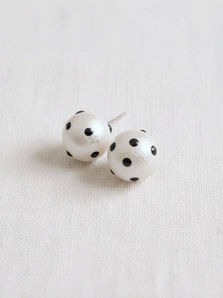 Polka Dot Pearl Earrings