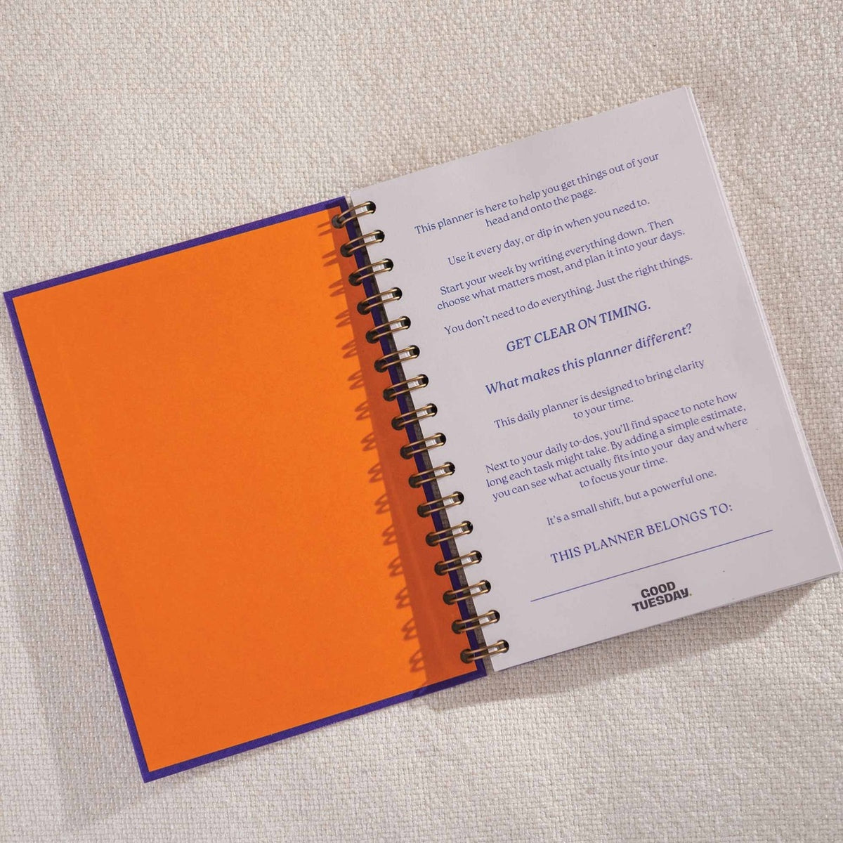 Purple A5 Daily Hardcover Planner