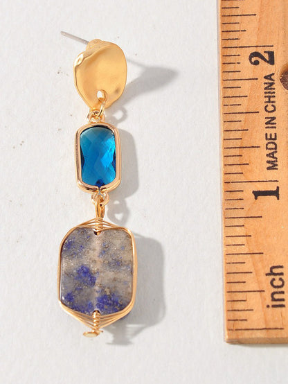 Blue Stone Drop Earrings