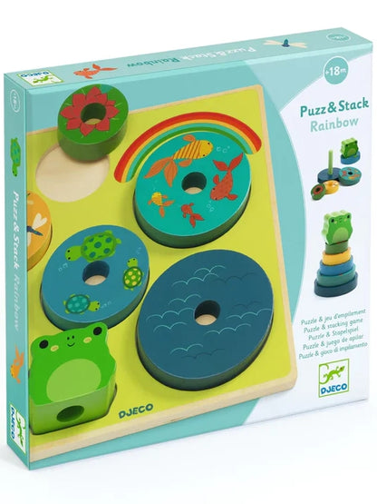 Puzz and Stack Rainbow Wooden Puzzle