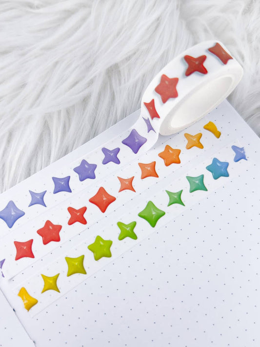 Rainbow Starburst - 15mm Decorative Washi Tape