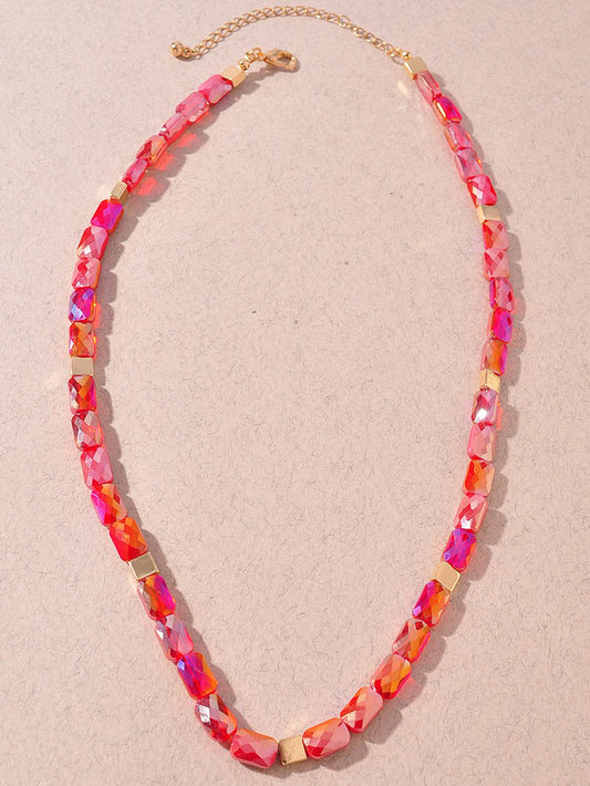 Red Glass Beaded Necklace