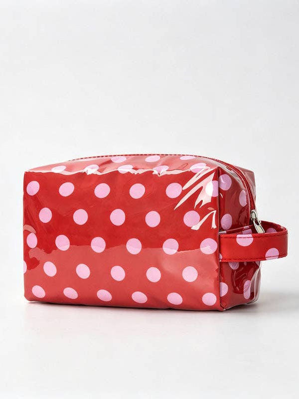 Red Polka Dot PVC Pouch