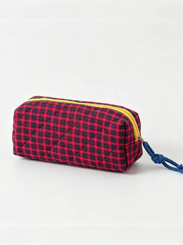 Red Quilted Pencil Pouch
