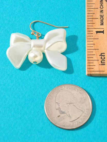 Pearl Ribbon Bow Earrings