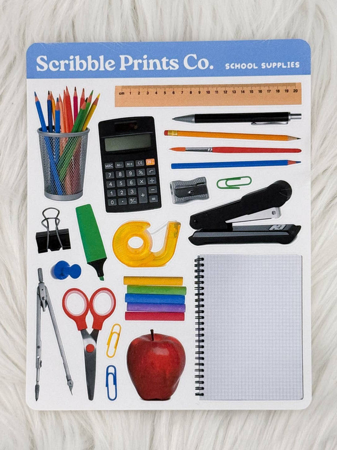 School Supplies Deco Sticker Sheet