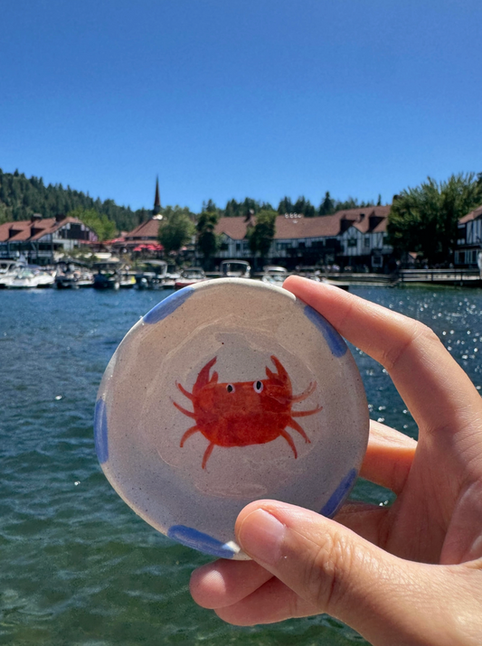 Crab Hand-Painted Ceramic Mini Trinket Dish