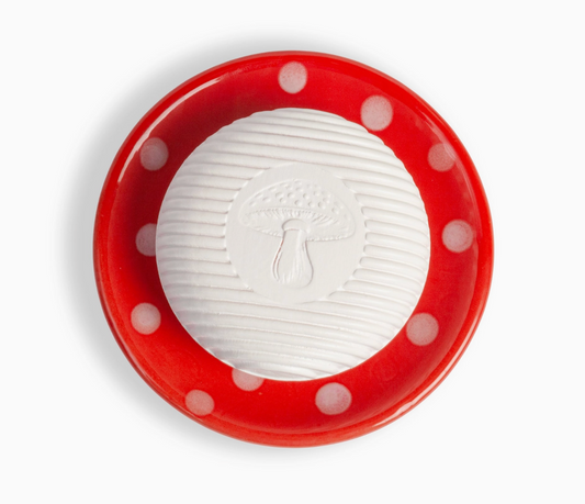 Red Mushroom Ceramic Soap Dish