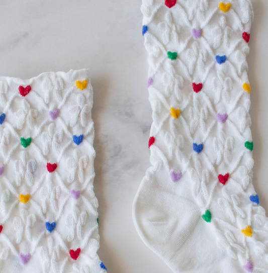 Rainbow Heart Socks