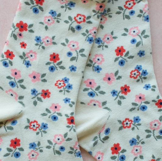 Ivory Garden Party Socks