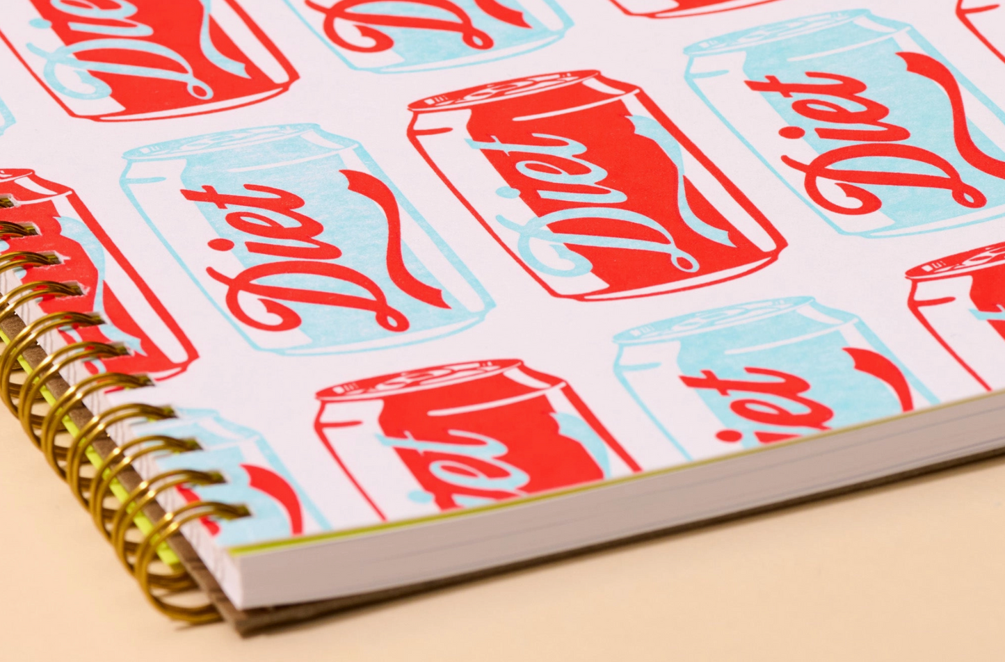 Diet Soda Letterpress Spiral Notebook