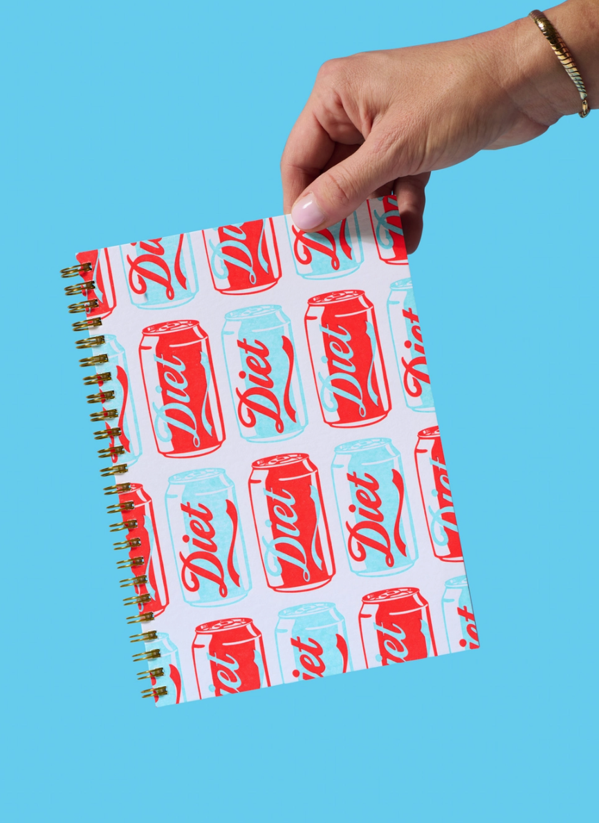 Diet Soda Letterpress Spiral Notebook
